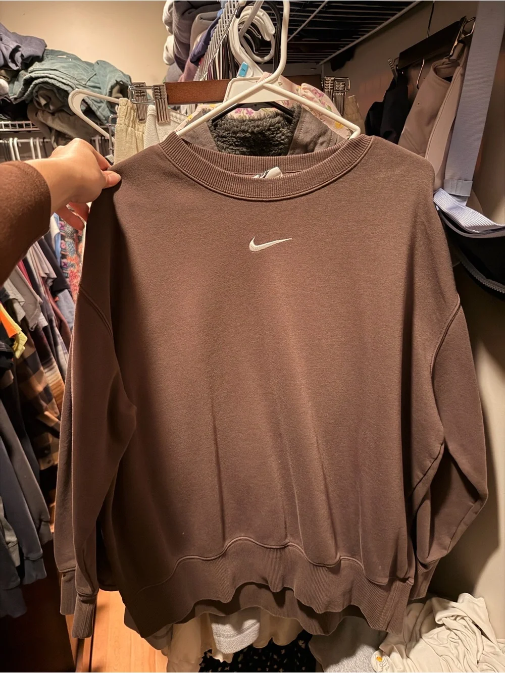 Nike Women’s Chocolate Brown Crewneck Sweatshirt
